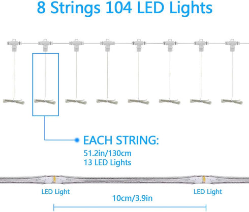 Umbrella Lights Patio Outdoor Strings Lights with 104 LEDs 8 Lighting Modes Remote Control, Battery Operated Waterproof Umbrella Lights 2024 Upgra...