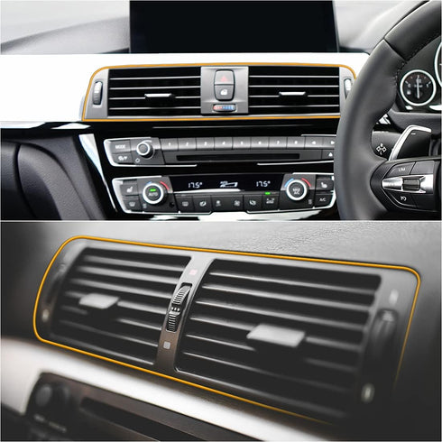 X AUTOHAUX Car Interior Gap Door Edge Decorative Trim Strip Line Yellow 8m 26.25ft...