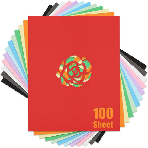 Shindel 100 Sheets Construction Paper for Crafts, 12 Color Cardstock Paper Kids Art Crafts Card for Art Class Invitation Making Scrapbooking Back ...