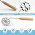 DOERDO 1PCS Wooden Handle Frying Mold Rosette Waffle Molds Homemade Frying Mold Kitchen Gadgets, Silver...
