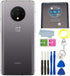 Battery Back Cover Rear Panel Glass +Camera Lens Replacement for OnePlus 7T 6.55inch (Frosted Silver)...