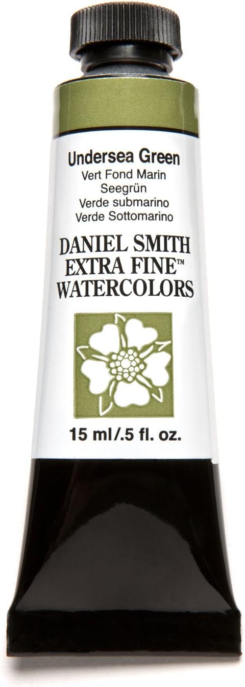 Daniel Smith 19093 Extra Fine Watercolor 15ml Paint Tube, Undersea Green (284600109), 0.5 Fl Oz (Pack of 1)...