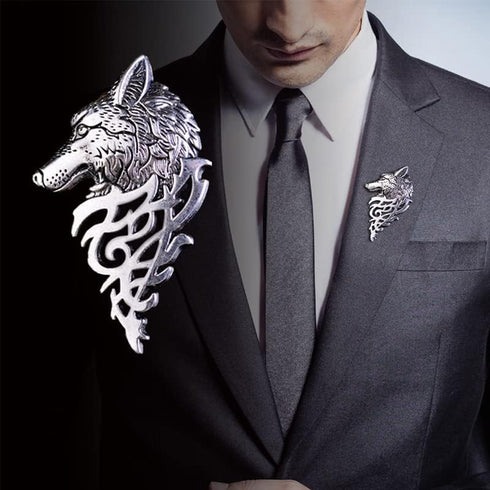 Wixine 5Pcs Vintage Gold Silver Brooches for Women Men Lapel Pin Wolf Collar Jewelry Fashion Brooch Pins...