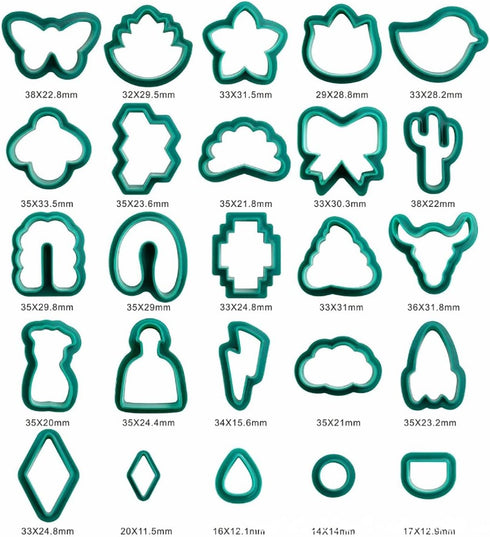 Christmas Polymer Clay Cutters kit, 25pcs Christmas Shapes Clay Earring Cutters with Earring Cards for Polymer Clay Earring Small Christmas Tree C...