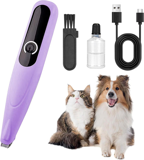 Dog Paw Trimmer with LED Light?Cordless Rechargeable Dog Clippers?Low Noise Dog and Cat Clippers?Pet Grooming Clippers Hair Trimmer...