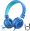 iClever HS21 Kids Headphones with Microphone for Virtual School- Rotatable Extendable Mic - 94 dB Volume-Safe Headphones for Kids, Wired Foldable ...