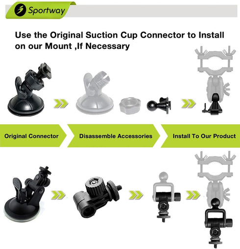 S90 Dash Cam Mount, Dash Cam Mirror Mount Holder with 6pcs Joints for Rove APEMAN CHORTAU Roav Nexar iiwey YI Z-Edge Old Shark KDLINKS Crosstour F...
