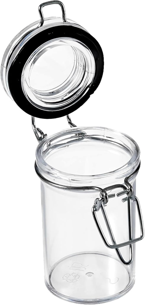 MiniWare Clear Plastic Mason Jar (Pack Of 4) - 3 Oz. - Chic Design, Perfect for Parties, Events, Food Storage, Party Favors, DIY Crafts, & More...