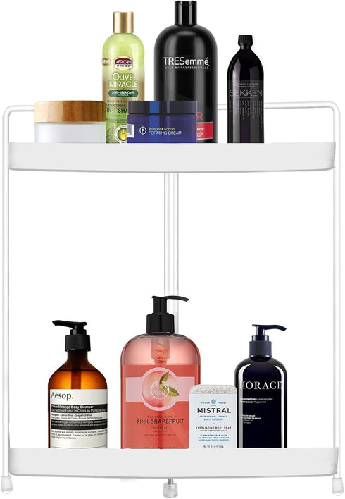 2 Tier Corner Shelf Rack Kitchen Counter Cabinet Bathroom Organizer Makeup Cosmetic countertop Organization and Storage Under Sink Organizers Perf...