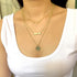 Harlorki Dainty Simple 14K Gold Plated Layered Link Chain Choker Triangle Bar Hammered Disk Pendant Necklace Fashion Jewelry Gift for Women Lady...