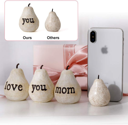 Love You Mom Pears - Gift for Mom, Mothers Day Birthday Gift, Thanksgiving Day Decorations Gifts for Mom, Mom Gifts from Daughters Son, Perfect Pr...