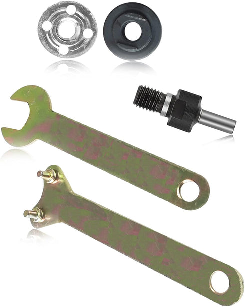 5 in 1 Electric Drill Conversion Angle Grinder Adapter Connecting Rod Kit with Wrench Variable Shaft Coupler Converter Tool, 6mm Arbor Mandrel Ada...