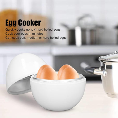 4 Egg Cooker, Save Time Eggs Capacity Hard Boiled Rapid Egg Cooker Compact Design ABS Material Egg Shape Kitchen Microwave Function Egg Boiler...