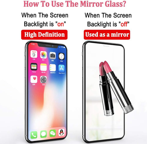 2 Pack?Mirror Effect?Ip X Xs Screen Protector Compatible With Apple iPhone X S Tempered Glass I Phone 10 Sx 10xs 10s Film Ix Ixs Xphone Protection...