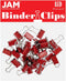 JAM PAPER Colorful Binder Clips - Extra Small - 3/5 Inch (15 mm) - Red Binderclips - 30/Pack...