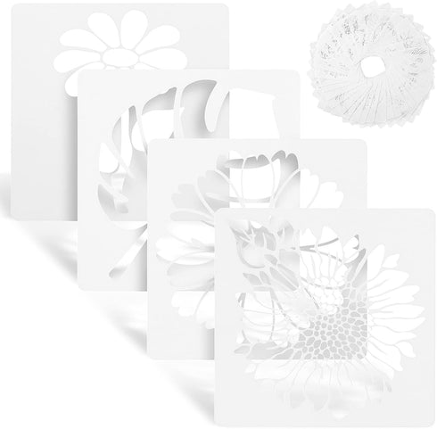 36 Sheets Flower Stencils for Painting on Wood, Sunflower Butterflies Bird Leaf Stencils Templates for Painting, Reusable Plastic Stencils for Pai...
