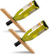 2Pcs Wine Bottle Holder, Personalized Single Wine Bottle Holder Stand Display Table Top Wine Rack Bamboo Self Balancing Countertop Wine Holders Or...