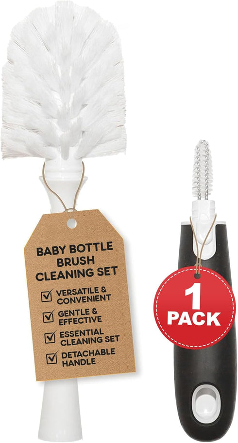 Baby Bottle Brush 1 pack - Baby Essentials Bottle Cleaner with Long Handle & Versatile Bottle Brushes for Cleaning - Baby Must Haves Portable Bott...