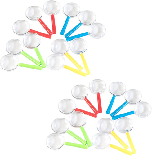 Huji 24 Pack Plastic Magnifying Glasses - Perfect for Kids' Parties, Birthdays, and Educational School Activities...