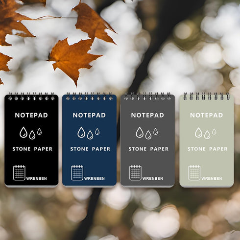 4PCS Weatherproof Pocket Spiral Notebook 3"x5" with Stone Graph Paper and PVC Cover, All-Weather Notepad A7 Steno Pads for Outdoor Field Military ...