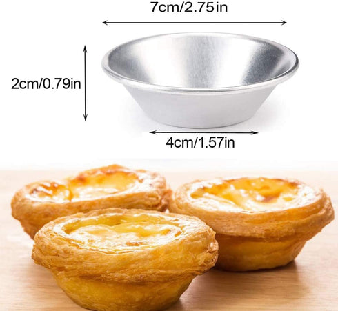 20Pcs Egg Tart Molds, Mini Tart Pan for Baking, Aluminium Puto Mold Pie Tins Cupcake Pudding Cups Mould...