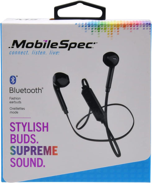 MobileSpec MBS11301 Bluetooth Fashion Earbuds - Black......