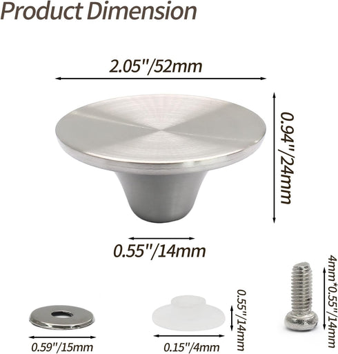 1pc Dutch Oven Knob, Stainless Steel Lid Knob Replacement for Enameled Ceramic Cast Iron Dutch Oven Pot Lid...