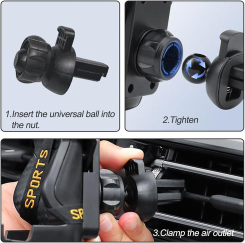 Mobile Phone Bracket for Car Vent, Racer Seat Style Universal Cell Phone Holder for iPhone and Android Phones, Smartphone Support Automobile Acces...