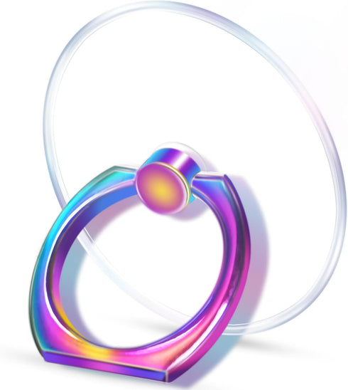 Transparent Clear Phone Ring Grips Holder Kickstand, Finger Ring Stand for Cell Phone Tablet Case Accessories Round (1PCS Colorful Ring)...
