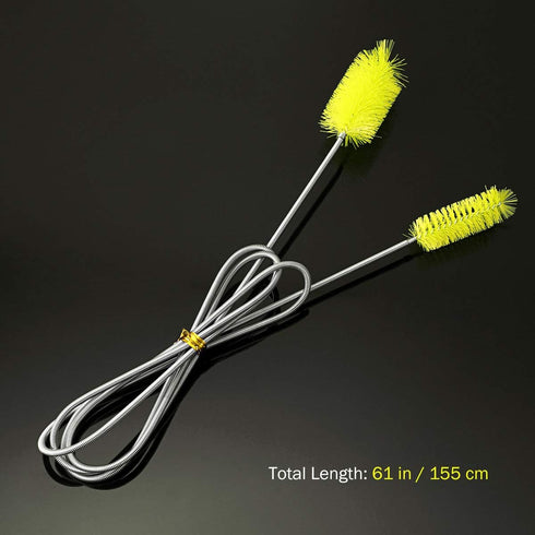 Stainless Flexible Cleaning Brush Double Ended Canister Filter Tube Hose Pipe Clean for Fish Tank Aquarium (Yellow)...