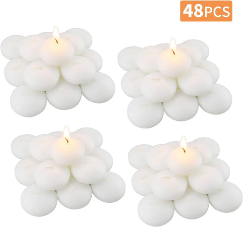 Set of 48 Unscented Floating Candles for Centerpieces, 2 Inch Small Floating Candles for Holiday, Weddings, Parties, Special Occasions and Christm...