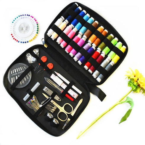 MrXLWhome Sewing Kit, 130pcs Premium Travel Sewing Kit for Adults, Needle and Thread Kit, Upgrade Sewing Repair Kits for Beginners Home Travel, Co...