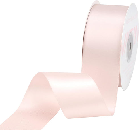 VATIN Double Face Sideshow Rose Satin Ribbon 1-1/2" Continuous 25 Yards,White Polyester Fabric Ribbon use for Bows Bouquet, Gift Wrapping, Floral ...