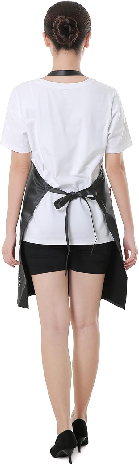 Hairdressing Apron with Pockets Adjustable Pet Grooming Pro Apron,28”x 33”,Black,A013101...