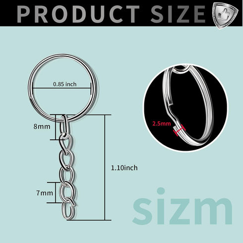 Teenitor 120Pcs Key Chain Rings KeyChain Rings 1inch, Keychain Making Supplies, Key Chain, Key Chain Rings for Crafts, Key, Car 120 Key Rings and ...