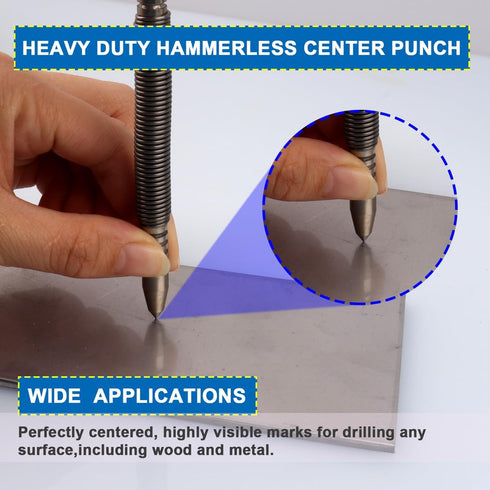 Spring Nail Set,Dual Head Nail Setter,4pcs Hammerless Door Hinge Pin Removal Tool,Striking Force Spring Loaded Nail Punch?1/8-in, 3/32-in, 3/16-in...