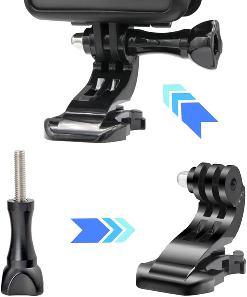 Universal Action Camera Accessory Mount Kit, Curved & Flat Adhesive Sticky Mount, Quick Release Buckle Mount, J-Hook Buckle Mount, 3-Way Pivot Arm...