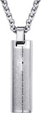 MOO&LEE Stainless Steel Lords Prayer Bar Necklace for Men 24 Inches Link Chain...