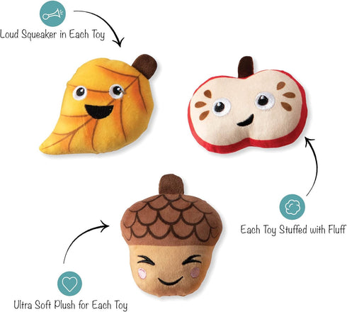 Fringe Studio Plush Dog Toy, Falling for You, 3 Piece Set, Pet Shop Collection (289540)...