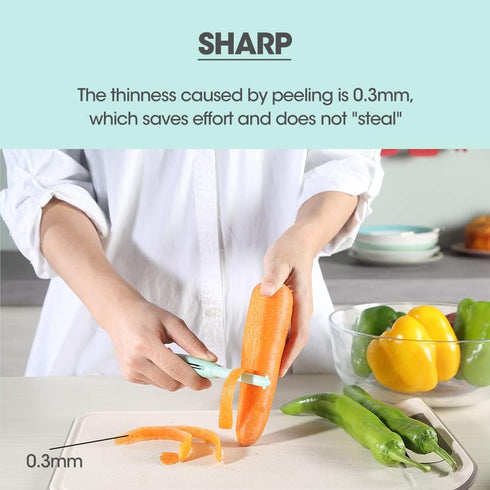 Portable Ceramic Paring Knife - 2.5 Inches Sharp Blade, Small Folding Knife, Cutter Peeler 2 in 1, Mini Cute Portable Fruit Knife for Travel, Camp...