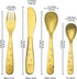 Berglander Gold Toddler Utensils 4 Pieces Golden Titanium Plating Kids Silverware Set, Children Safe Forks and Spoons Flatware, Mirror Polished Sm...