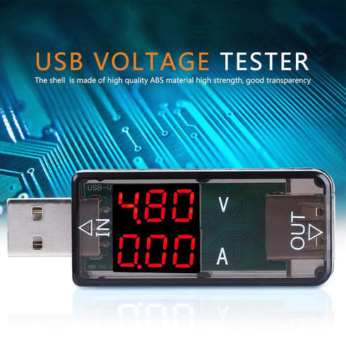 USB Tester, Multimeter Voltmeter Ammeter Current Meter USB Charger USB Voltage Meter Can Measure USB Powered Devices and is Compatible with QC2.0/...