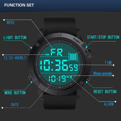 Men's Digital Sports Watch Military Electronic Waterproof Wrist Watches for Men with Stopwatch Countdown Timer Alarm Date LED Backlight...