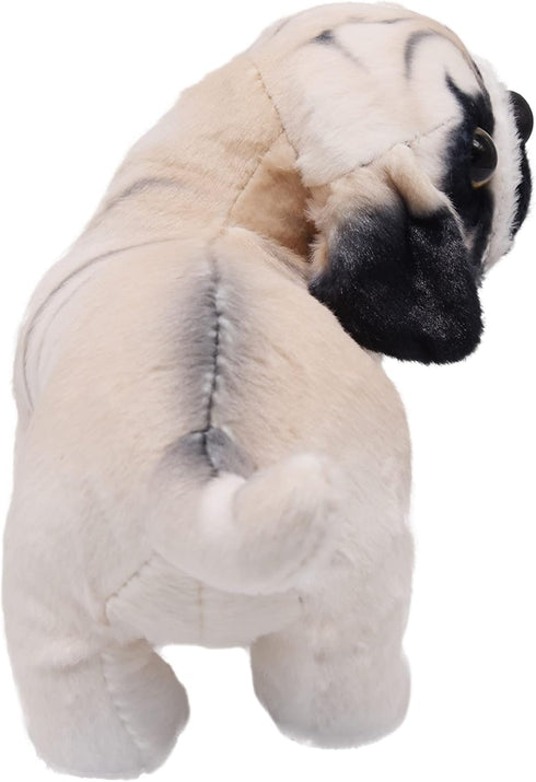 Lifelike Pug Dog Stuffed Animal Animated Plush Puppy Toy Doll Super Realistic Dogs Act Like Real Excellent Gifts for Kids Birthday Party Dog Colle...