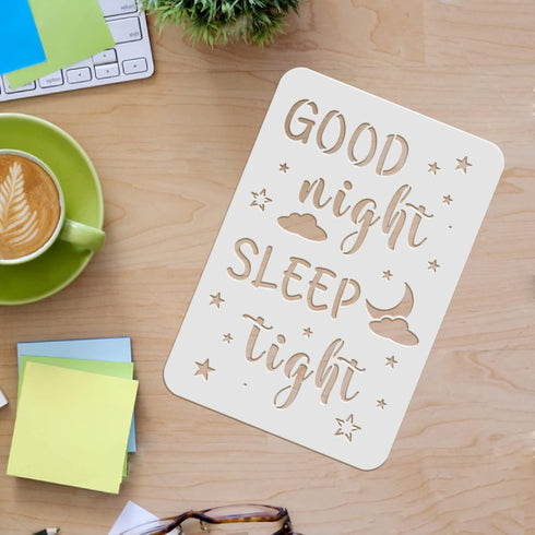 FINGERINSPIRE 6pcs Moon and Star Stencil, Clouds Stencil 11.7x8.3 inch Reusable Star Template, Good Night Baby Room Drawing Stencil for Painting o...