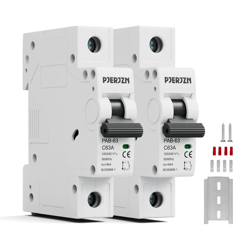 2Pack Miniature Circuit Breaker 40 Amps Breaker 120/240VAC1-Pole Circuit Breaker DIN Rail Mount, Thermal Magnetic AC Disconnect Switch for House, ...