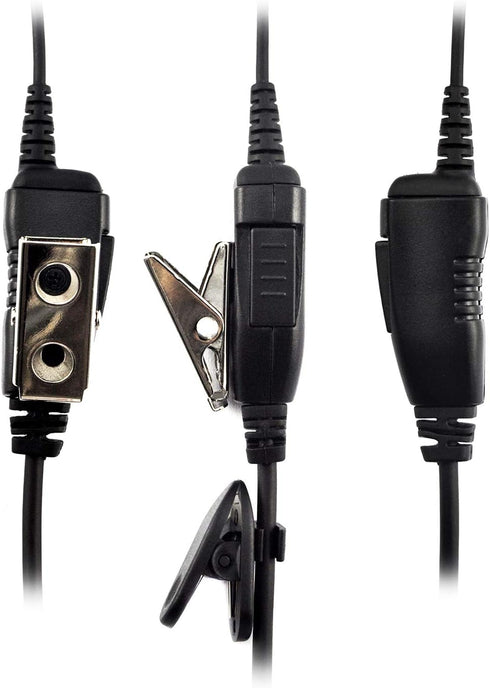 1-Wire FBI Security Acoustic Clear Tube Earpiece Headset with PTT Mic for Motorola Two-Way Radios PMLN7157A, SL300, SL2600, SL3500e, SL7550, SL758...