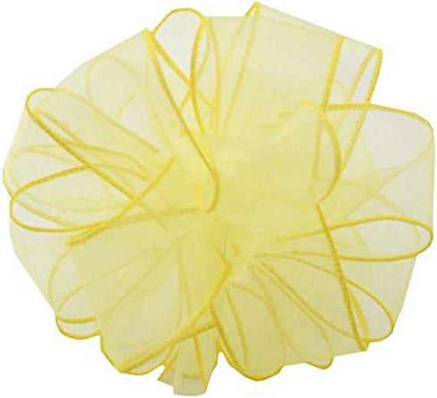Berwick Offray DWI Sheer Spring Wired Edge Ribbon-1-1/2 Wide X 50 Yards-Yellow Ribbon...