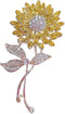 Brooch Pins Gold Sunflower Rhinestone Crystal Brooch Pins for Women Fashion Jewelry...