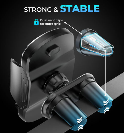 Bestrix Phone Mount for Car – Holder Mount, Dashboard, Windshield, and Air Vent– All Cars, Installs in Minutes Holds Phones up to 6.7”– Dashboard....